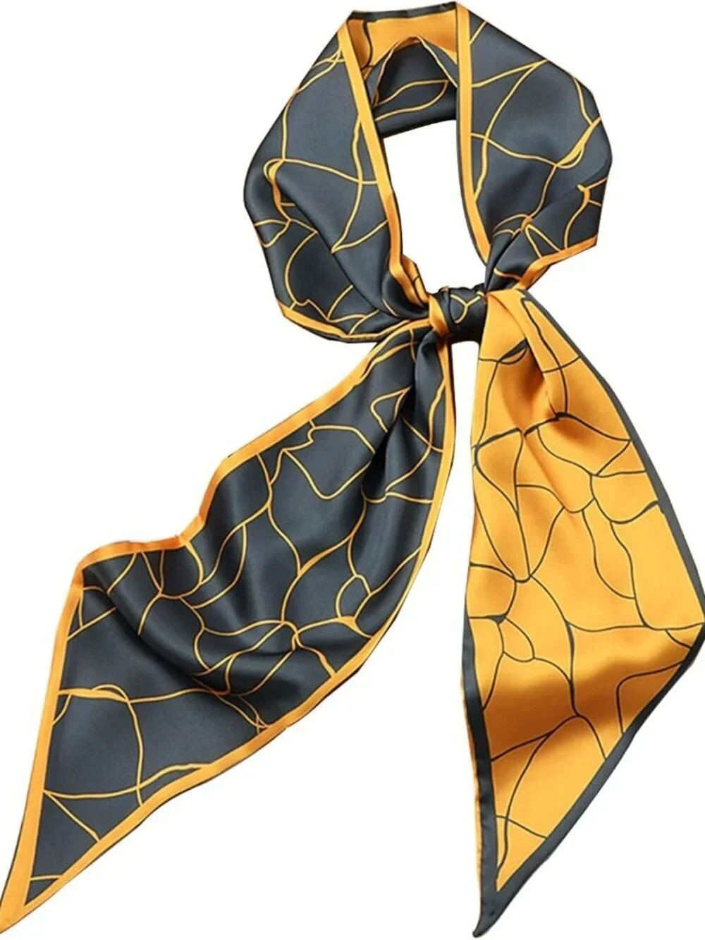 Women's  Ink Painting Black Edge Color Elegant Oblique Angle Scarves Bag Scarfs